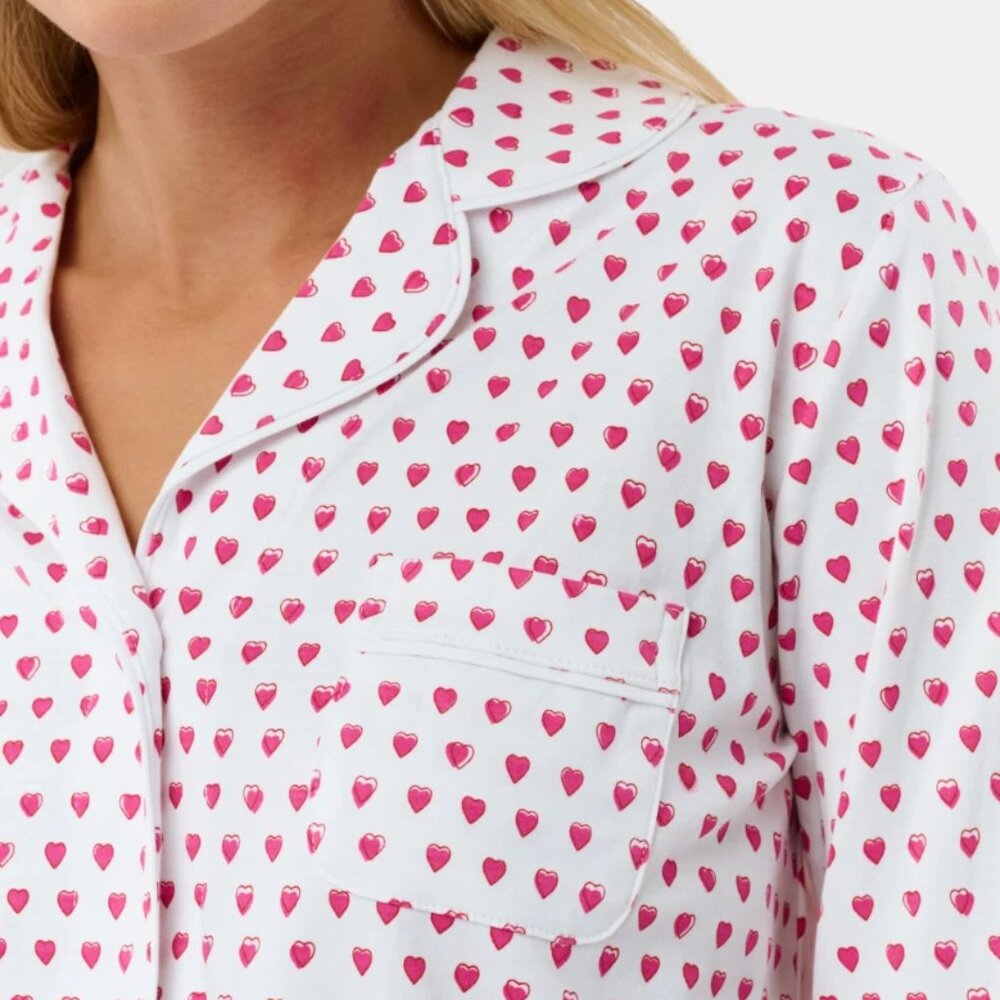 💗 Roller Rabbit Hearts Print Pima Cotton Pajama Top – Medium - Picture 2 of 12